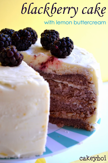 blackberry cake with lemon buttercream