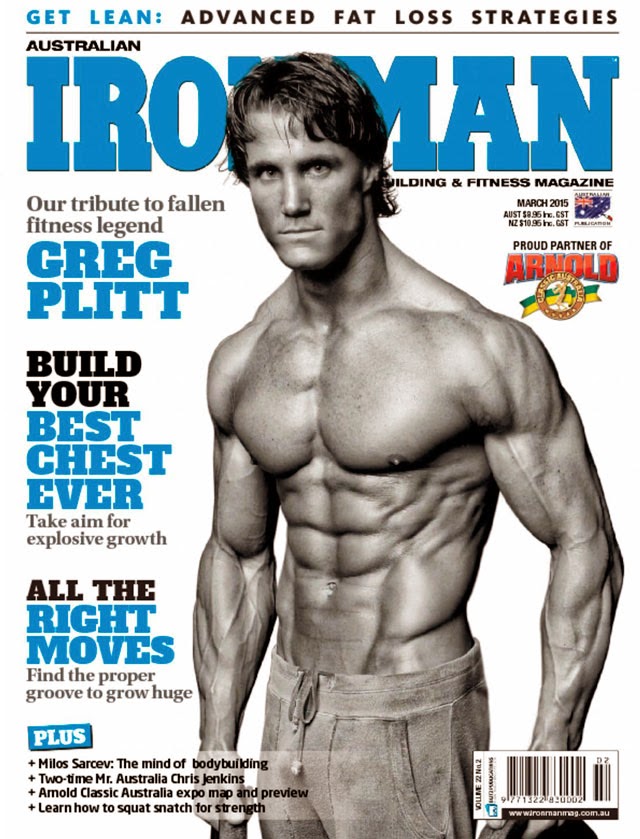 Greg Plitt é capa da edição de março da revista australiana Iron Man. Foto: Jason Ellis