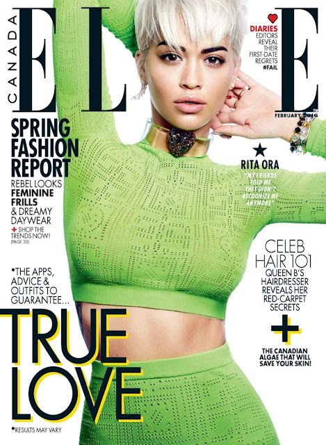 Actress, Singer, @ Rita Ora - Elle Canada Photoshoot, February 2016 