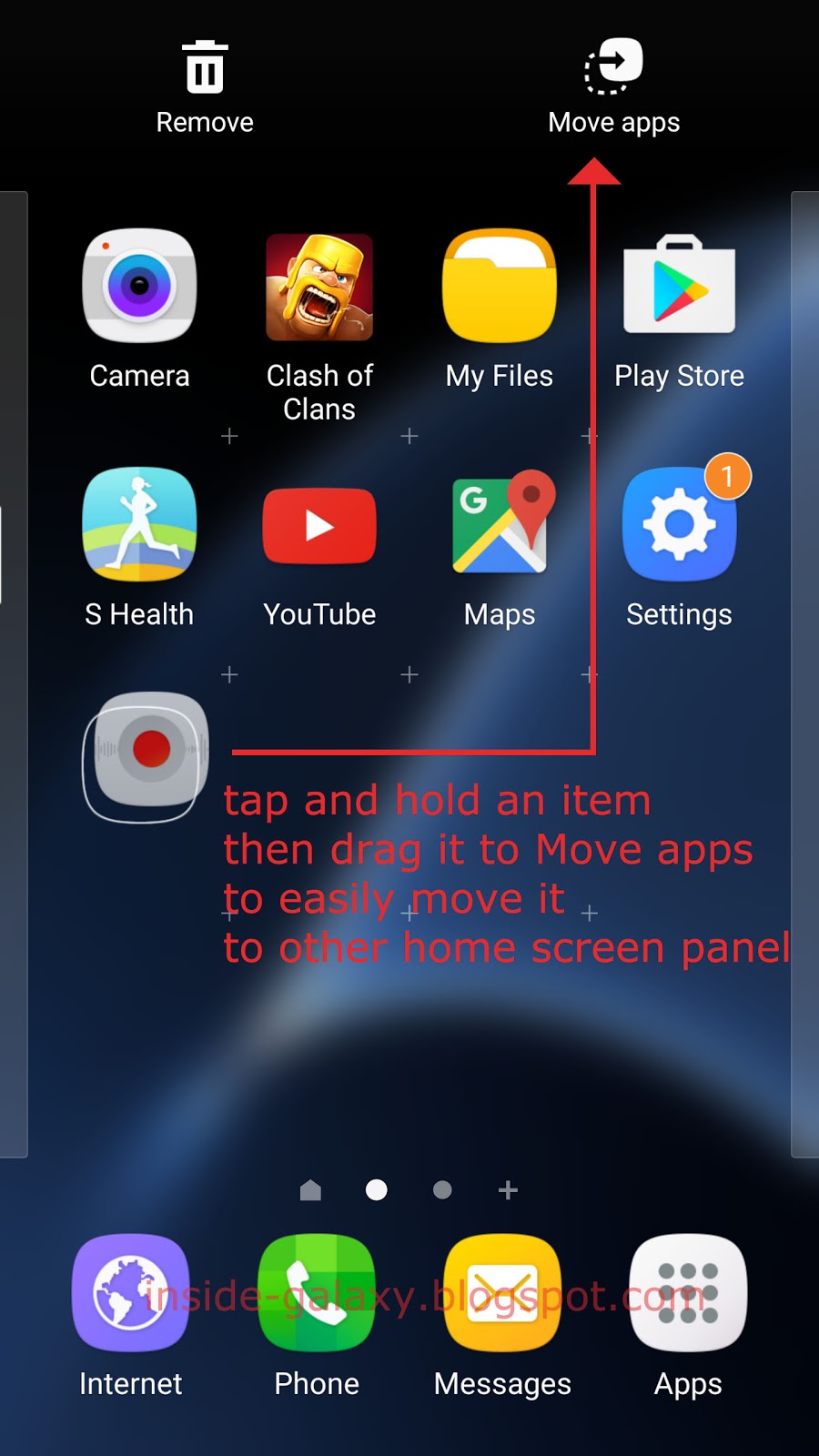 Inside Galaxy: Samsung Galaxy S7 Edge: How to Move Items in Home Screen