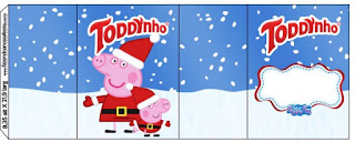 Peppa Pig en Navidad: Etiquetas para Candy Buffet para Imprimir Gratis. Etiquetas de Peppa Pig en Navidad para imprimir gratis.