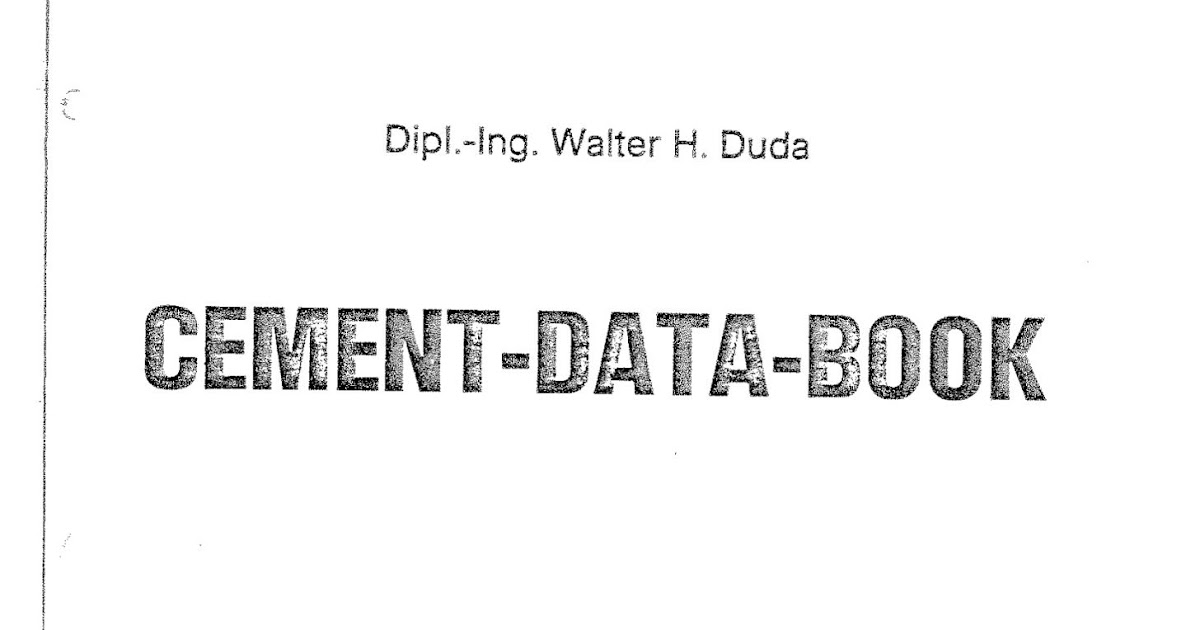Engineering Library Ebooks: Cement Data Book