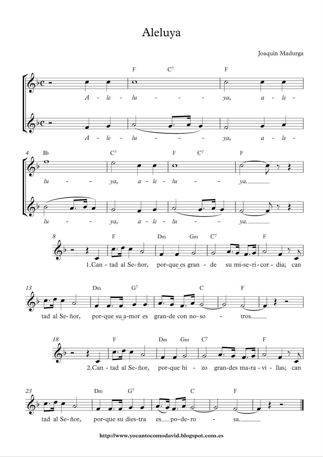 Aleluya Yo canto como David