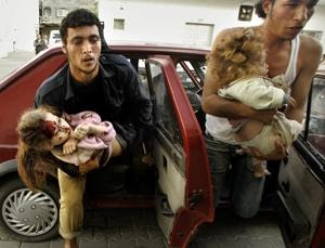 Palestinian children victims of bombs