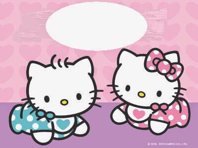 Hello Kitty Baby Free Printable Invitations, Cards, Frames or Backgrounds.