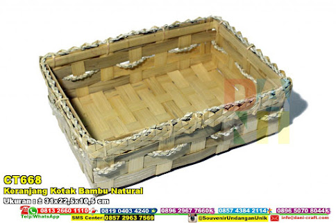 Keranjang Kotak Bambu Natural