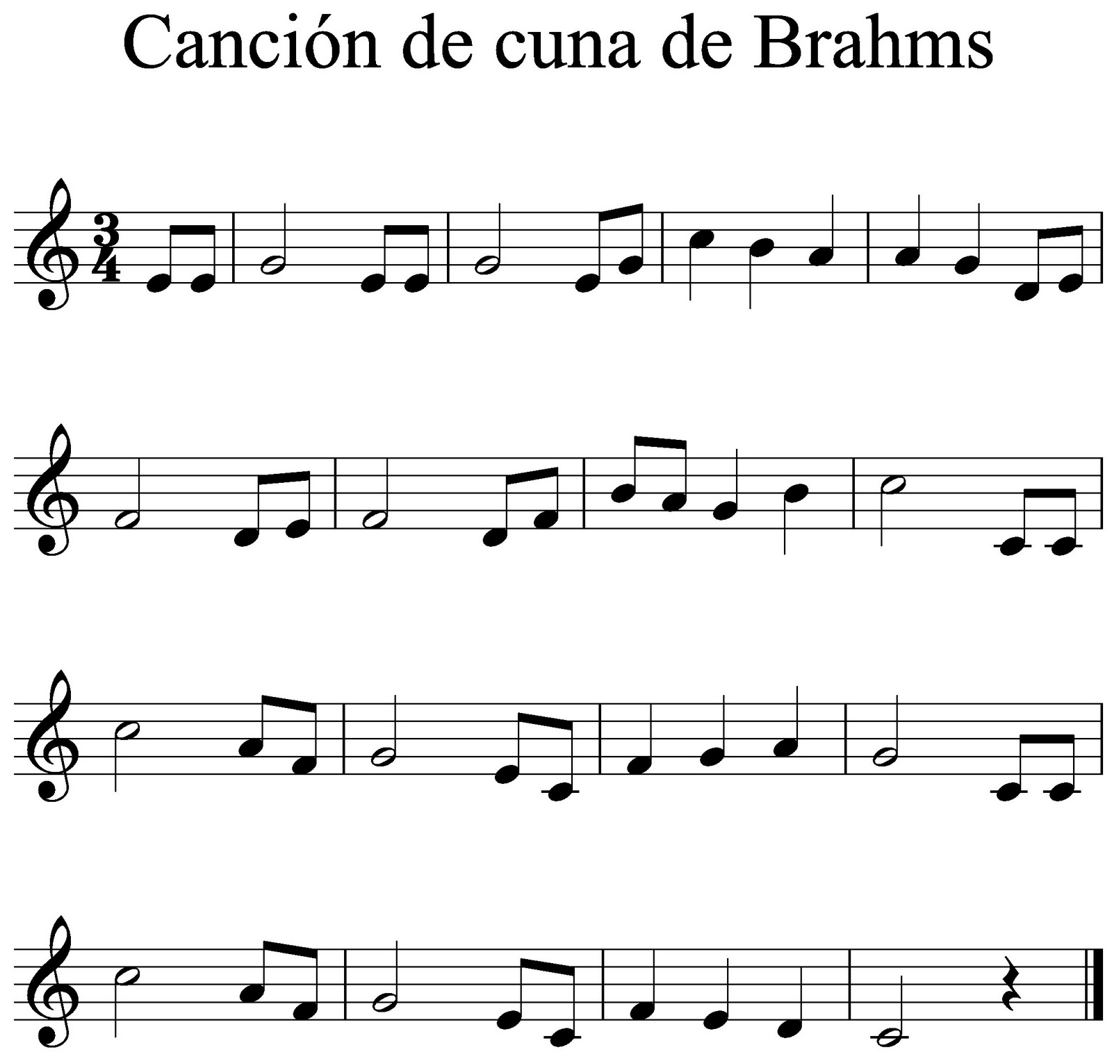 Cancion De Cuna Partitura Flauta