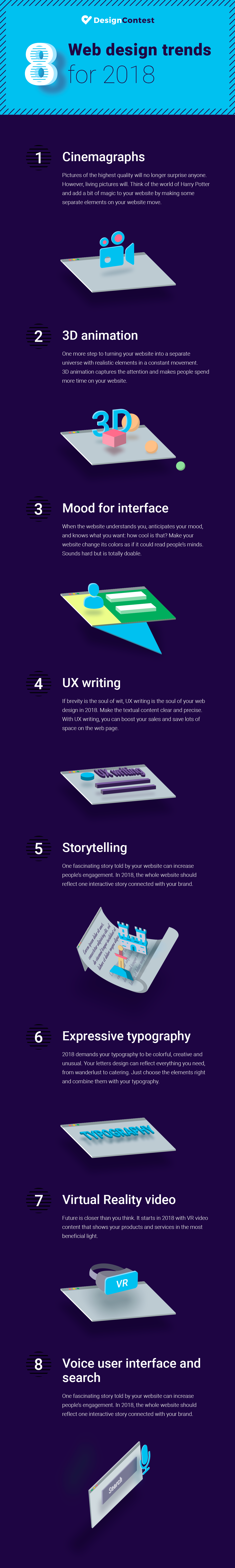 8 Web Design Trends For 2018 - #Infographic