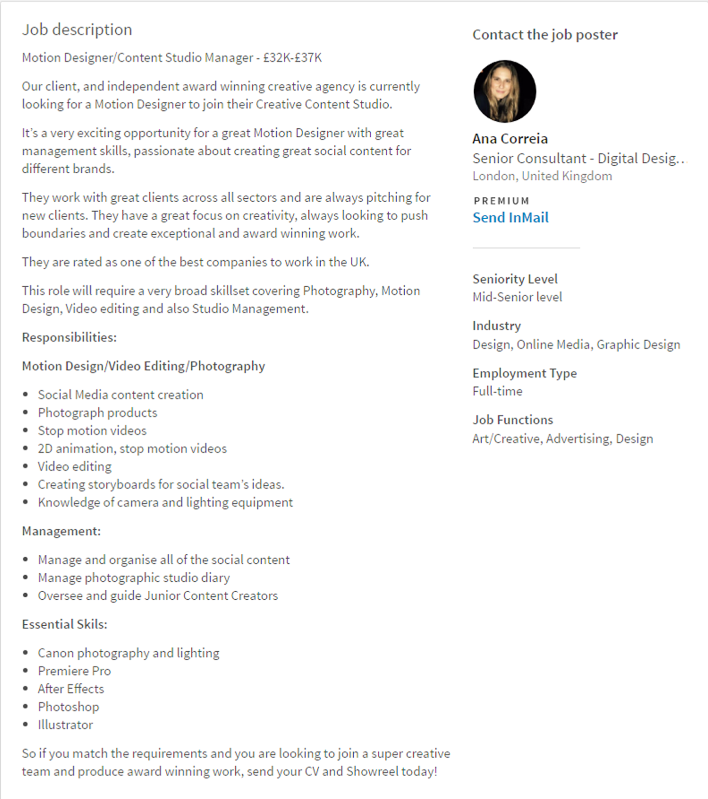 job description for animator