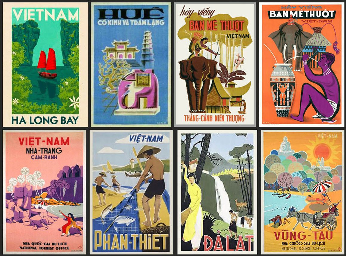 Rare and Beautiful Vintage Vietnamese Tourism Posters From the Early