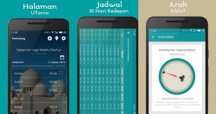 Aplikasi jadwal sholat untuk laptop