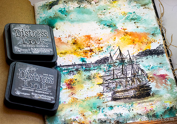 Layers of ink - Dramatic Seascape Journal Tutorial by Anna-Karin Evaldsson with Paper Artsy Infusions