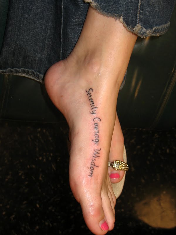 Tattoos Designs Art: Foot Word tattoo