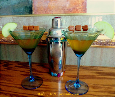 Caramel Apple Martini, a fall cocktail incorporating the flavors of apple, caramel and a surprise ingredient. | Recipe developed by www.BakingInATornado.com | #recipe #cocktail