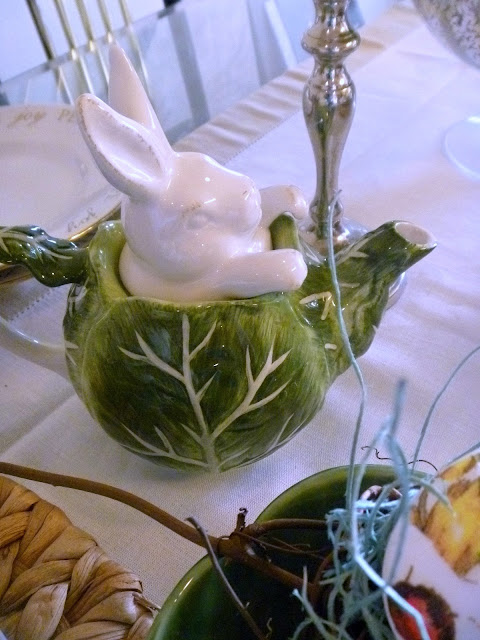 Inspiration for an Easter Tablescape - pull our the bunnies and the eggs, it's Easter time and we have a table to set! - Slice of Southern