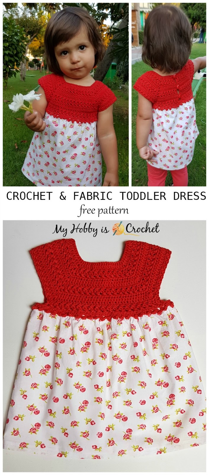 Crochet & Fabric Toddler Dress Elisa - Free Pattern Crochet and Fabric Toddler Dress Elisa Free Pattern