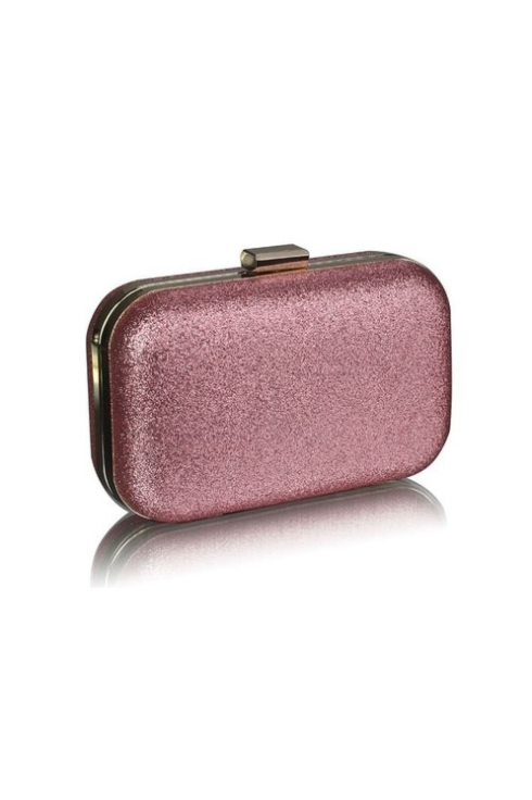 Clutch foarte elegant de culoare roz pal si glitter pentru ocazii