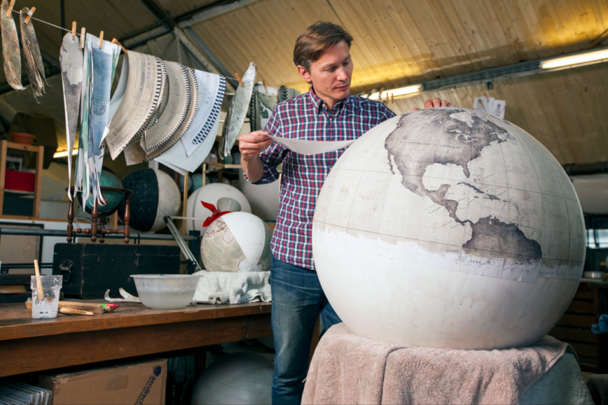 I figured out how to create globes by trial and error - One Of The World’s Last Remaining Globe-Makers That Use The Ancient Art Of Making Globes By Hand