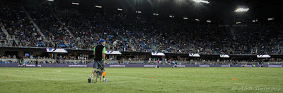 THe Hugh Flying Disc Dog Vader at the Earthquakes Game Halftime Show
