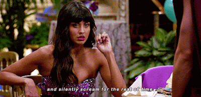 Tahani from The Good Place saying "and silently scream for the rest of time."