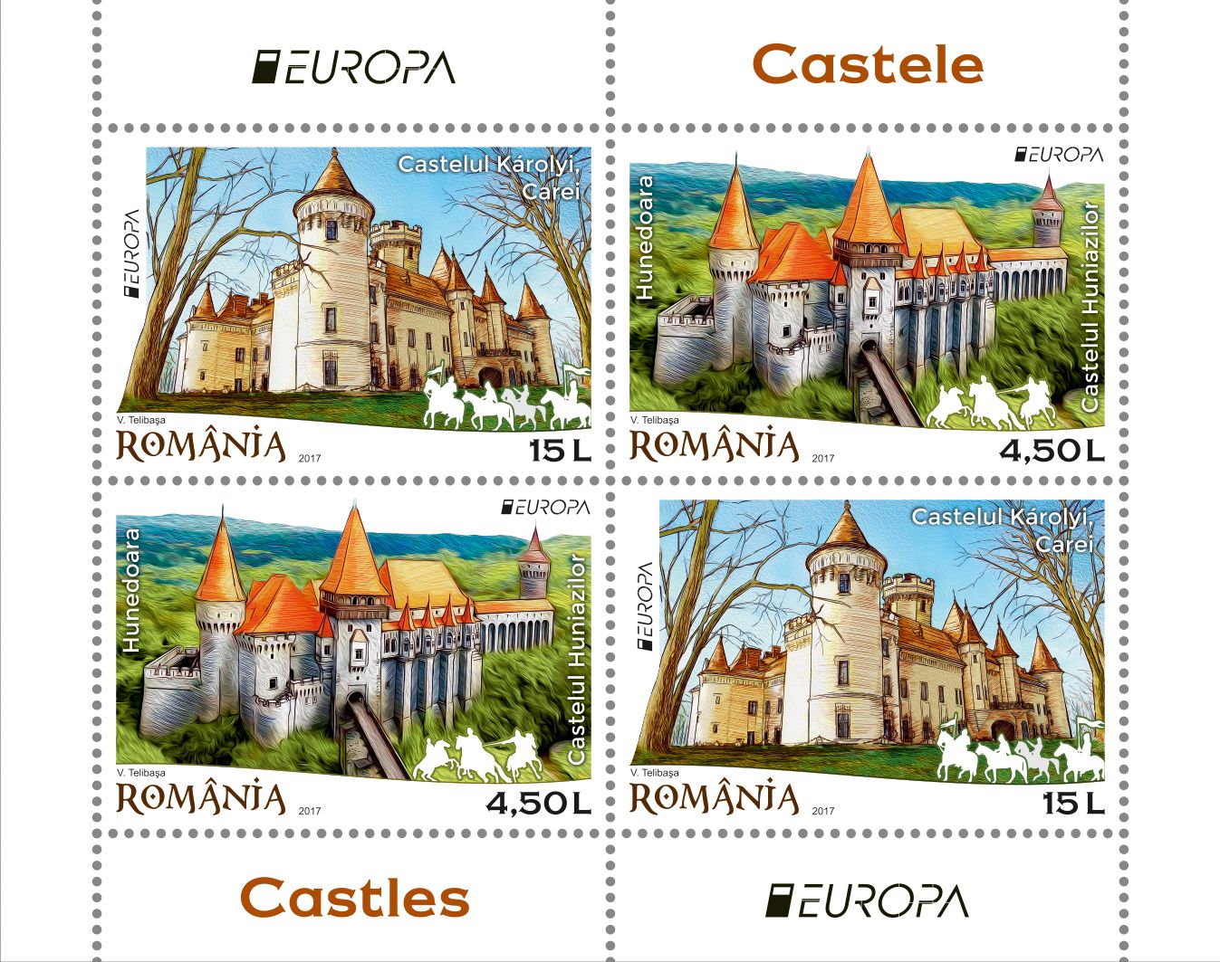 europa stamps Romania 2017
