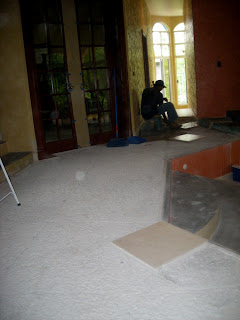 removing tile long hallway