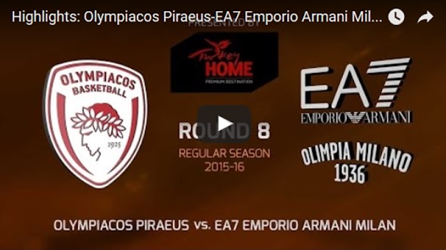 EUROLEAGUE: Highlights Ολυμπιακός - Αρμάνι Μιλάνο 73-63