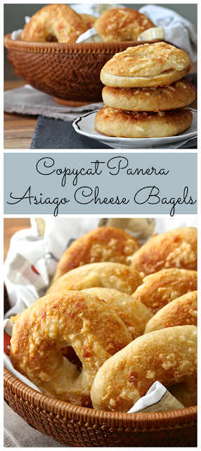 These Copycat Panera Bread Asiago Cheese Bagels are both stuffed and topped with melted cheese. 