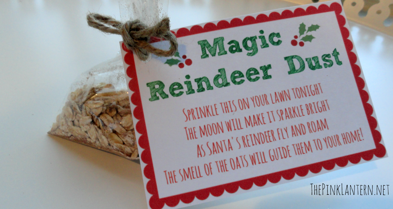 The Pink Lantern: Magic Reindeer Dust Recipe with Printable Tag