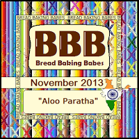 Aloo Paratha Bread Baking Babes November 2013 Challenge at www.girlichef.com
