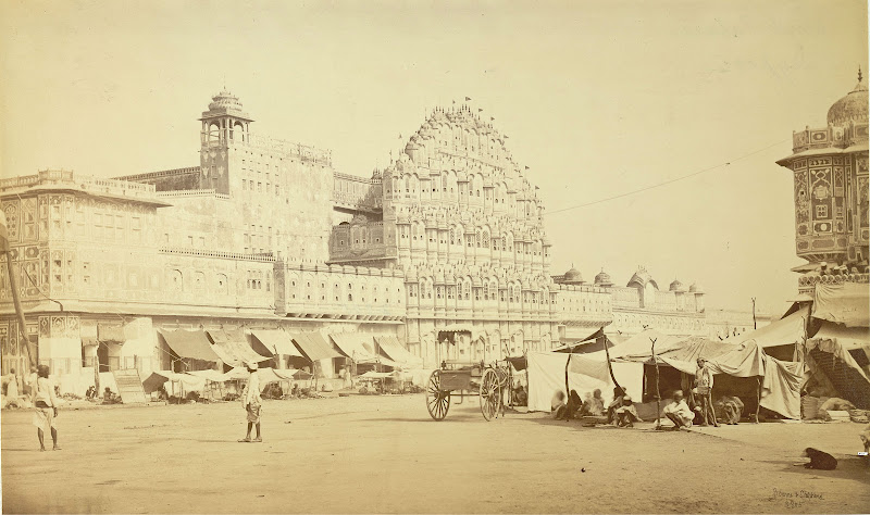 Hawa Mahal or Place of the Wind - Jaipur, Rajasthan 1870's