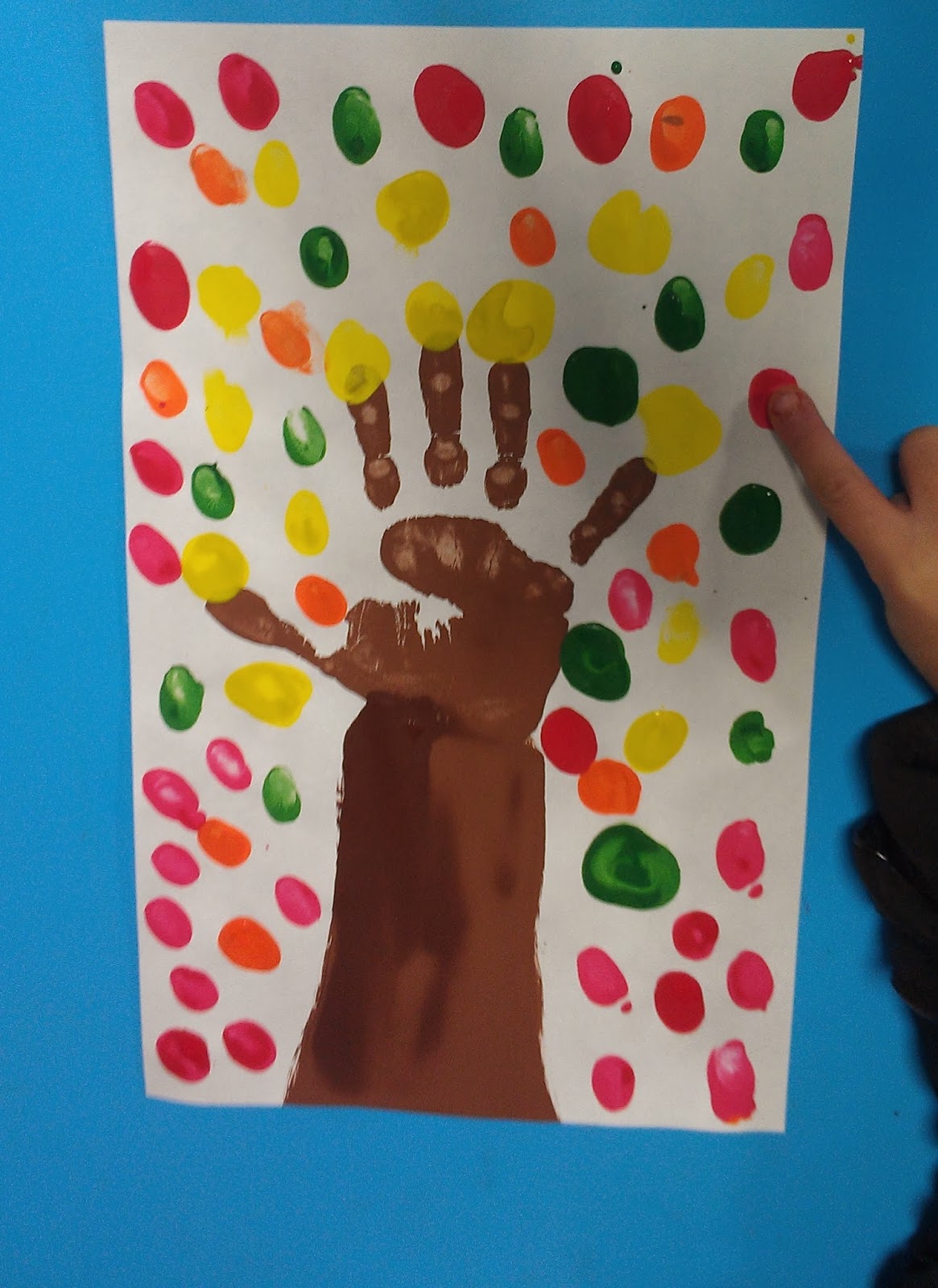 Crafting with Students with Disabilities. Finger Painting A Fall Tree