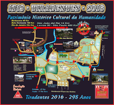 Mapa da Àrea Central de Tiradentes Minas Gerais