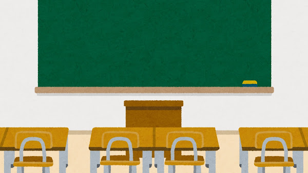 学校の教室のイラスト(背景素材)
