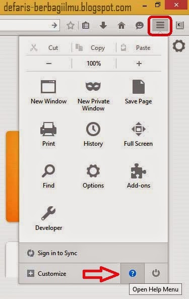 open menu mozilla firefox