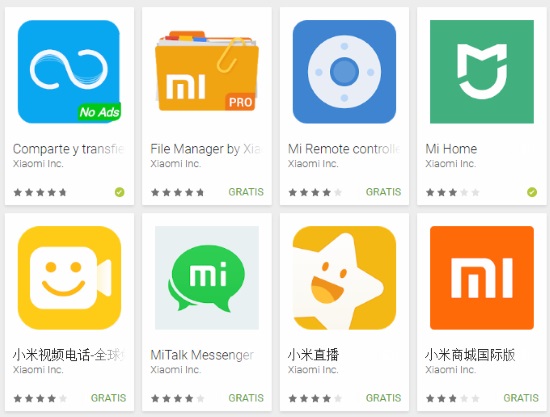 Todas las aplicaciones apps apk de Xiaomi para Android