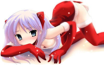 Christmas santa girl anime wallpaper