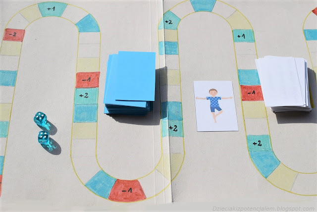 gra aktywizująca dla najmłodszych z pytaniami i zadaniami do wykonanaia