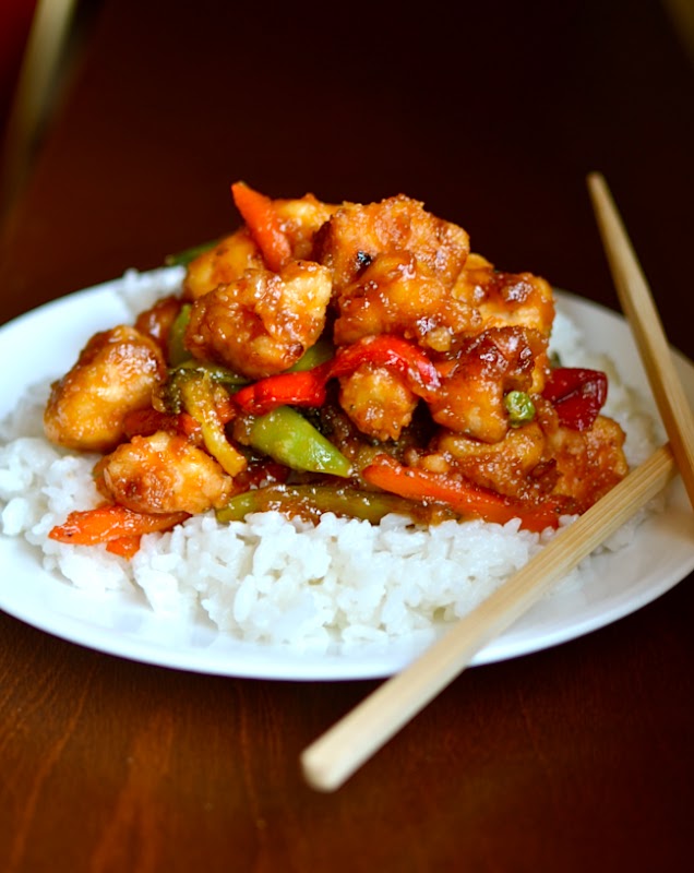 Yammie's Noshery Sweet and Sour Chicken {Without all the deepfrying!}