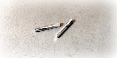 Custom Partially Knurled Pins In Plain Steel Material - 6-32 Thread On One Side