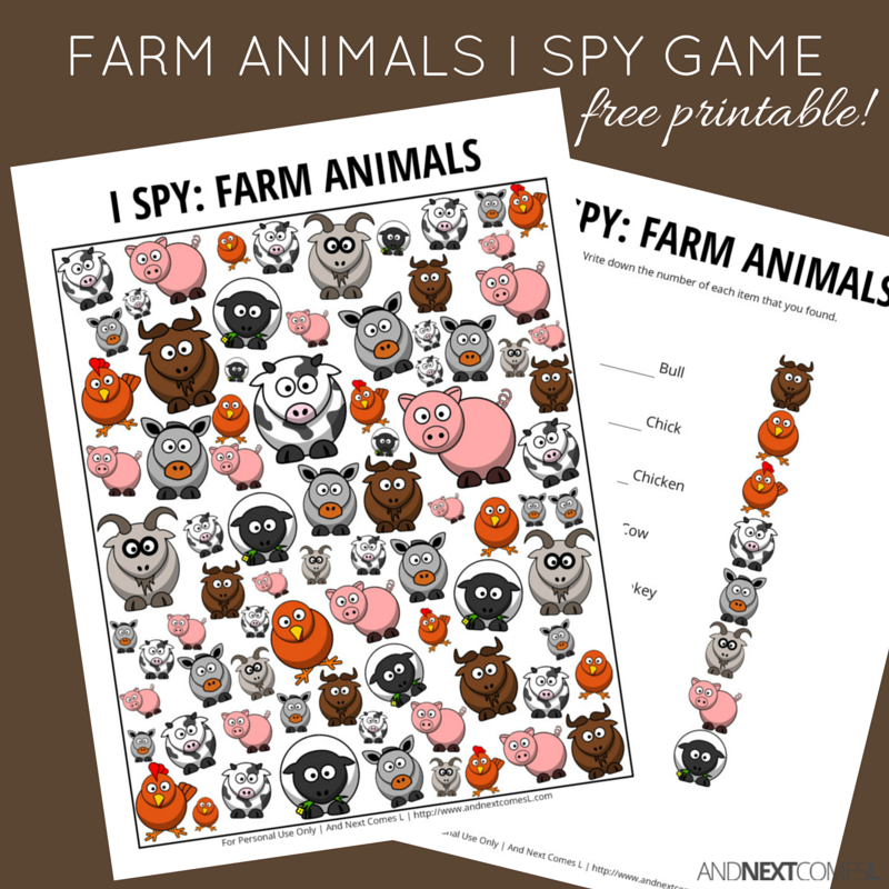 Farm Animal Themed I Spy Activity Free of charge Printable for Young children graphic regarding Free Printable Farm Animals identify Farm Animal Themed I Spy Activity Totally free Printable for Youngsters