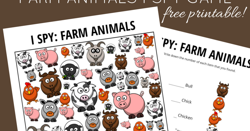 Farm Animal Themed I Spy Match Free of charge Printable for Little ones photo relating to Free Printable Farm Animals named Farm Animal Themed I Spy Activity Cost-free Printable for Children