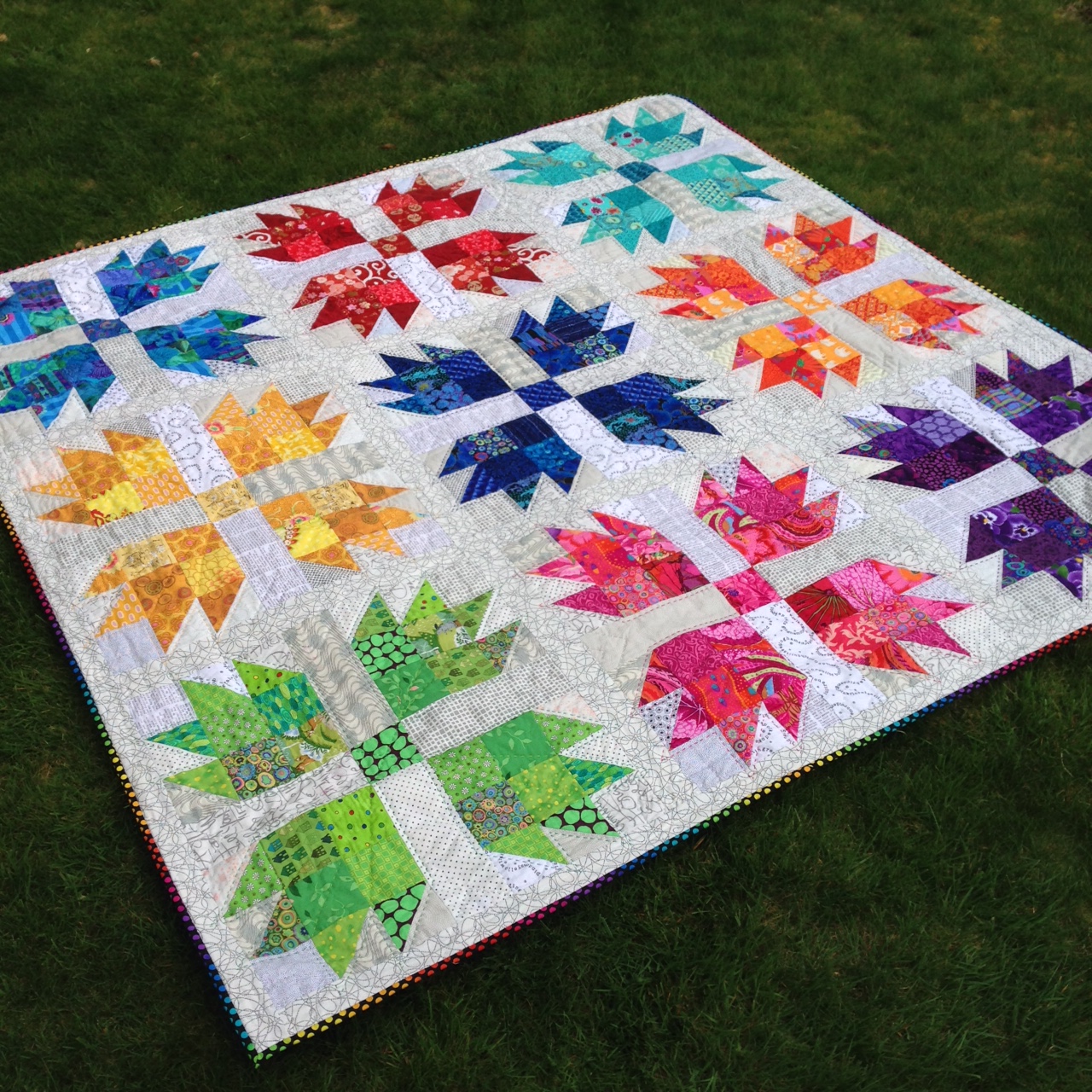 Wendy's Quilts and More Scrappy Bear Paw is finished!