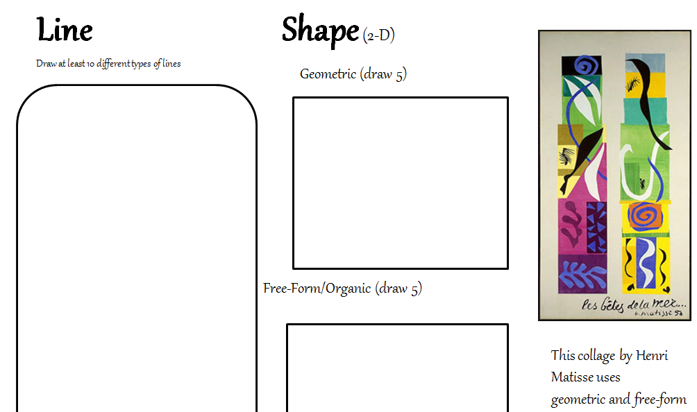 Her Dabbles Elements of Art Handout and The smARTteacher