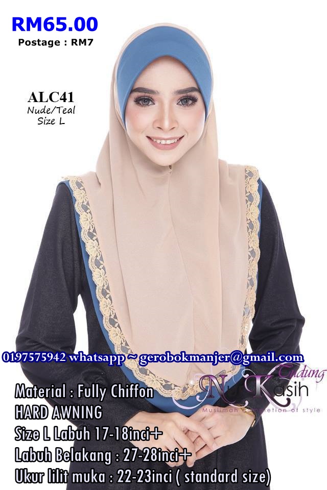 TUDUNG AMIRAH NURKASIH LACE SAIZ L