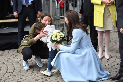 a Little boy, overcome with emotion, bursts into tears on meeting the Duchess of Cambridge