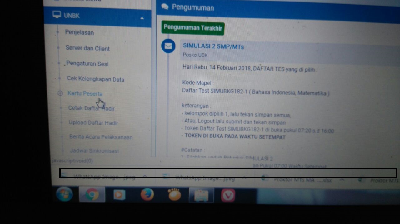 Cara Mencetak Kartu Peserta Versi Terbaru Simulasi Ii Unbk