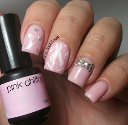 gel polish pink sensationail chiffon nail cancer breast awareness nails