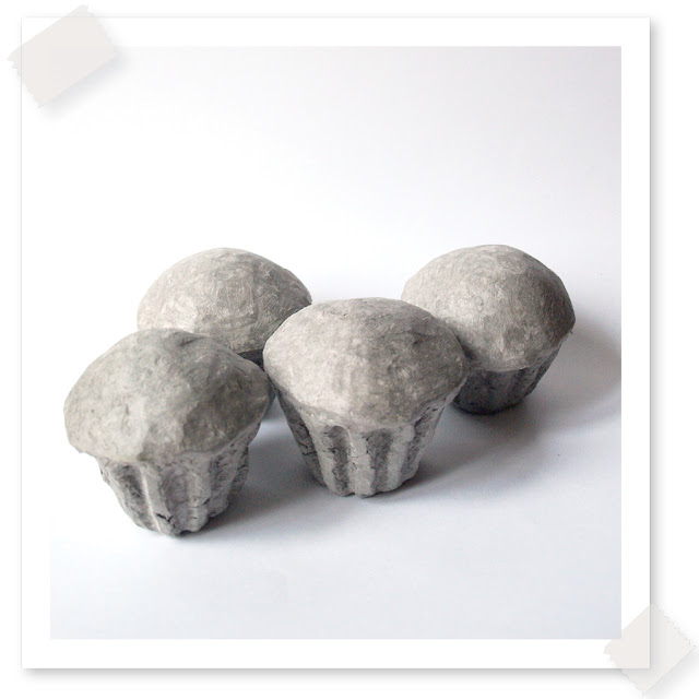 Cupcakes van papier maché DIY