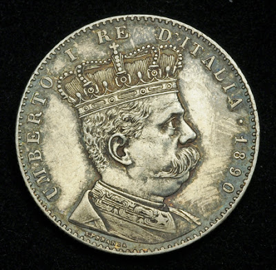 World Coins Collection Eritrea Italian Colony 2 Lire Silver Coin King Umberto